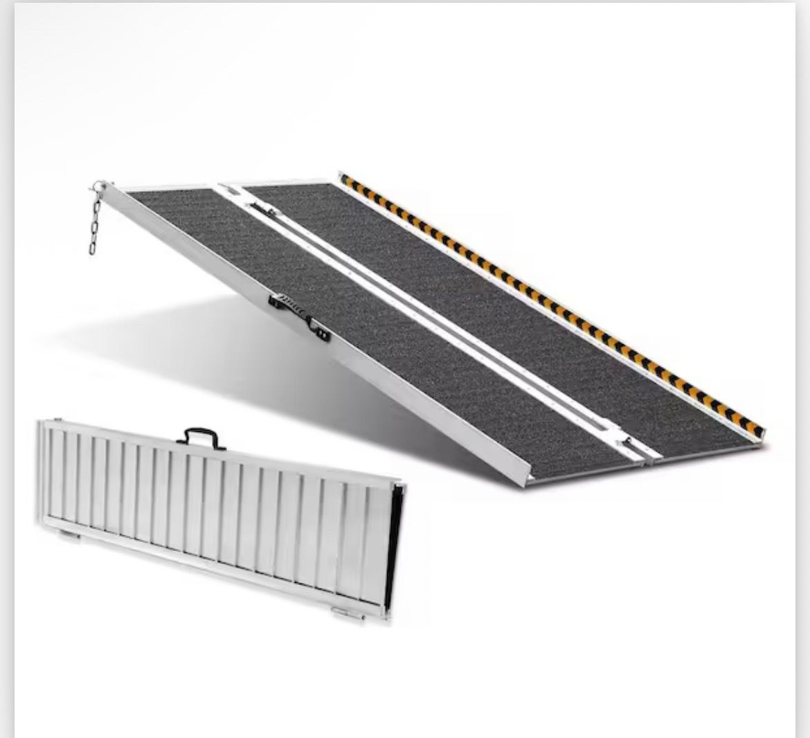 VEVOR 5 ft. Portable Ramp 60 in. L x 29 in. W x 2 in. H Non-Slip Aluminum Folding Threshold Ramps 800 lbs.