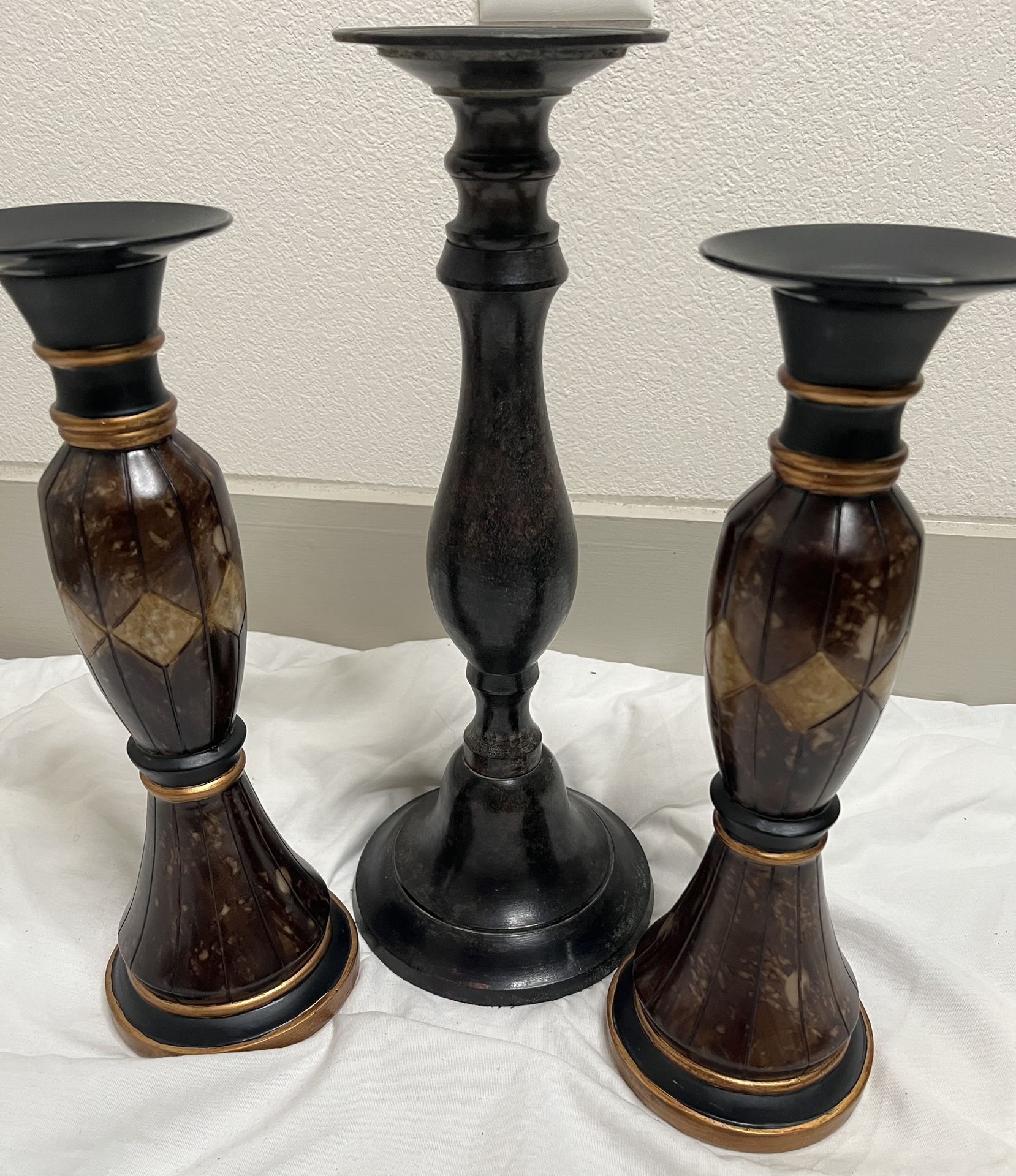 Vintage Candle Holders Set Of 3