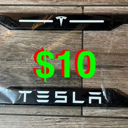 Tesla License Plates Only (No Hardware) Front and Back Plates Black Aluminum.