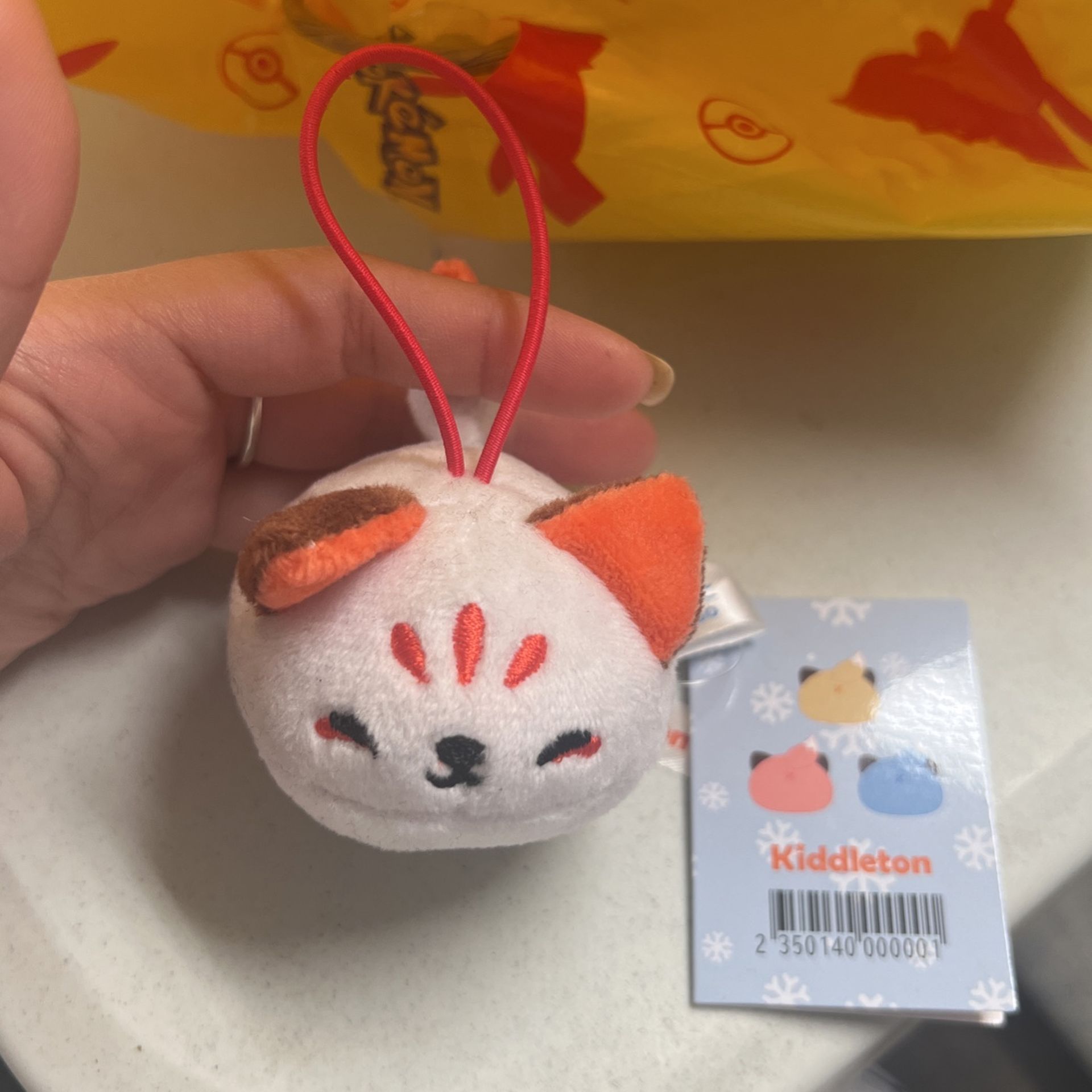 Fox Dango Blue Plush Stuffed Keychain Strap 6cm Kiddleton Claw Machine Japan