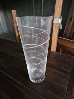 Crate & Barrel Large Glass Swirl Vase