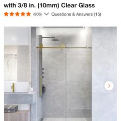60” Sliding Frameless Shower Glass Doors