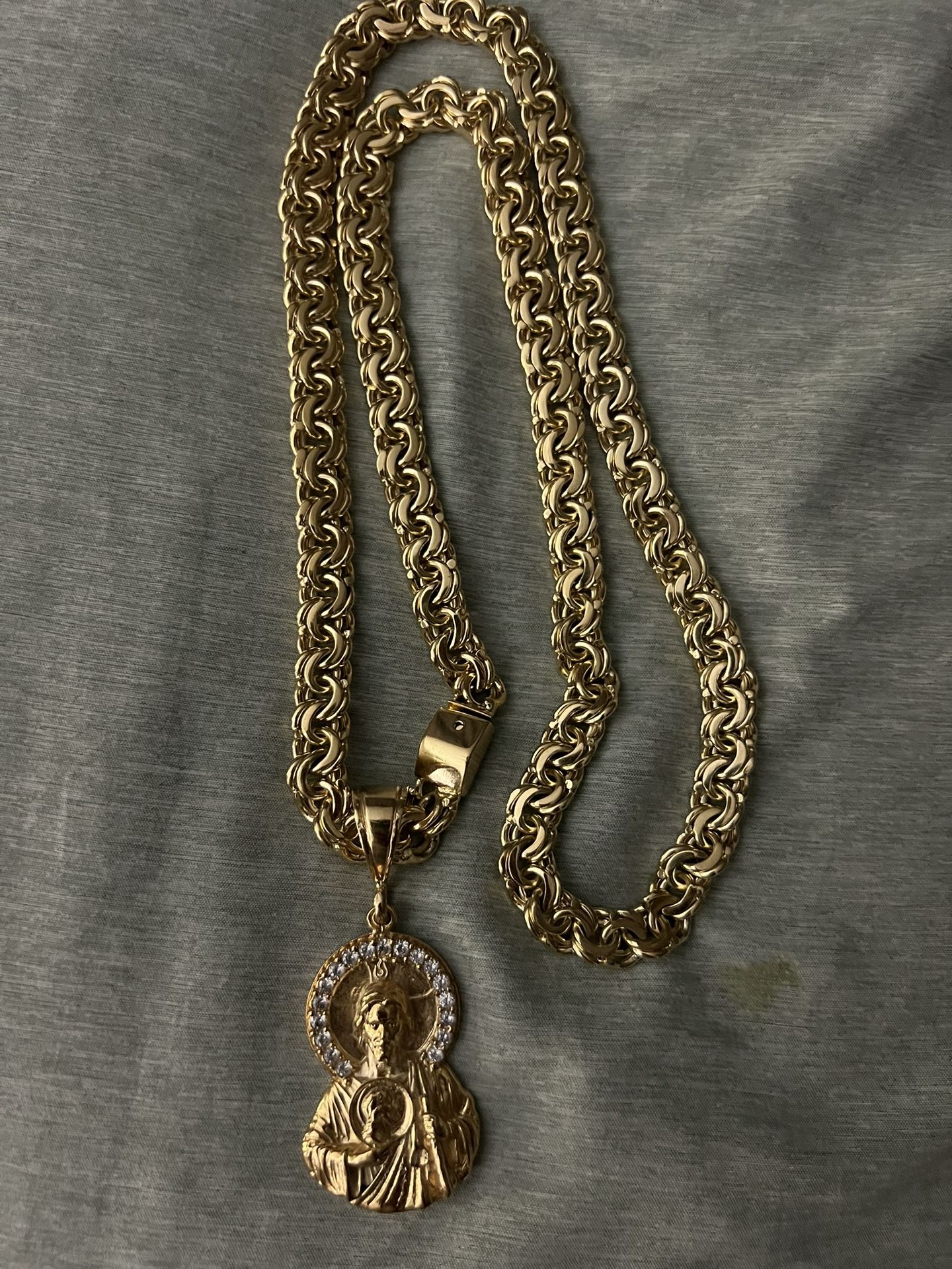 30in 10mm Chino Link Gold Filled W 14k