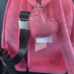 Pink Lemonade Juicy Couture Backpack + Bag Charm Purse Bag Velvet