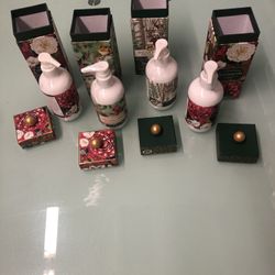 Assorted Holiday Candles And Body Lotions