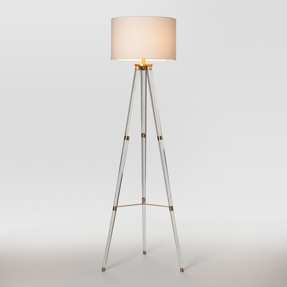 Acrylic / Lucite Tripod Floor Lamp