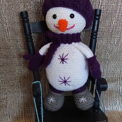 Snow Man in Purple Beret 