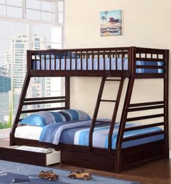 New wood bunkbed with both new mattresses included