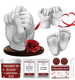 TECEUM Hand Casting Kit – Valentines Day Gifts for Her, Him, Couples, Family – Ideal DIY Gift for Babies & Adults – for Wedding, Anniversary, Baby Sho