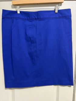 The Limited Exact Stretch Pencil Skirt Royal Blue Knee Length Midi Sz 16 Office