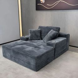 Boneless Compressed Sofa Loveseat Black or Gray colors