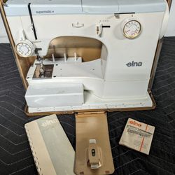 1960s Elna Sewing Machine With Case And Accessories 