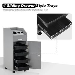 Beauty Salon Trolley Storage Cart Hair Dryer Holder With Lockable Wheels 2011