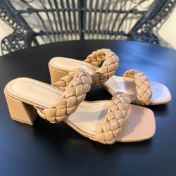 Sincerely Jules Tan Braided Heeled Sandals
