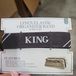 Target Linen Elastic Organizer Band for King Sheet Set - Black