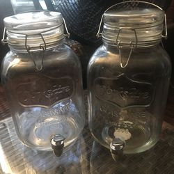 Vintage one gallon glass dispensers