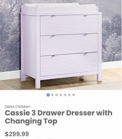 Delta Children Cassie 3 Drawer Dresser with Changing Top