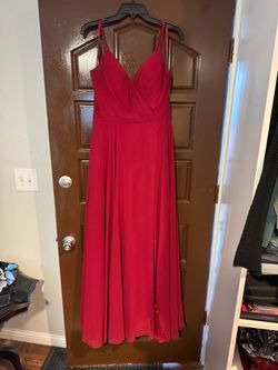 Red Burgundy Spaghetti Strap Formal Dress Size 10