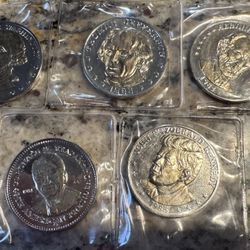 (5) Presidential Anniversary Commemorative Two Tone Coins. You Must Pick Up