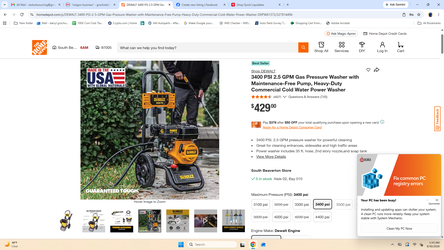 DeWalt pressure washer