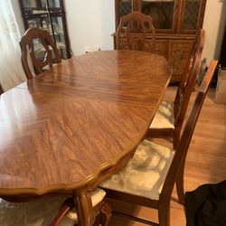Cherry Wood 6 Seater Dining Room Set 