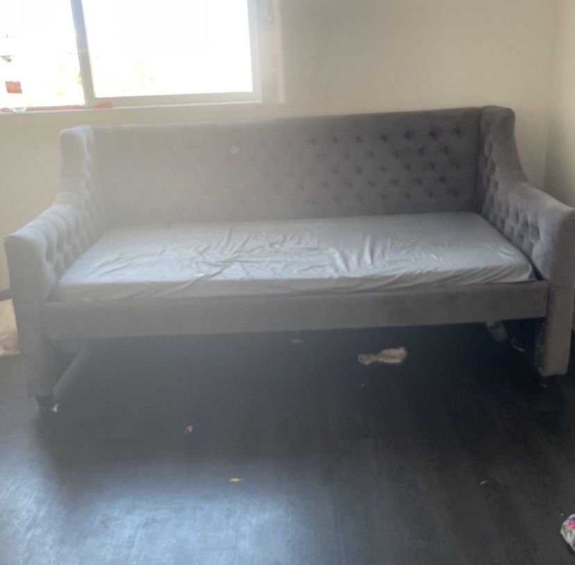 Twin Trundle Bed, Gray  