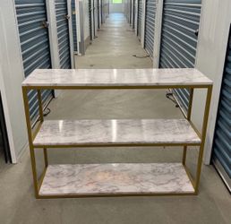 Faux Marble White And Gold 3 Tier Shelf