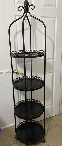 New!! Beautiful Iron with black glass shelf