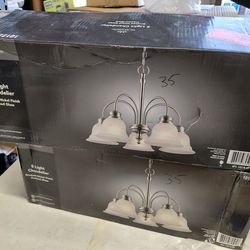 Bel air 5 light chandelier pendant light fixture in brushed nickel,  multiple available