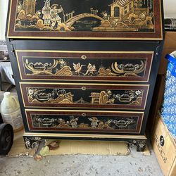 Oriental Secretary Desk with Drawers