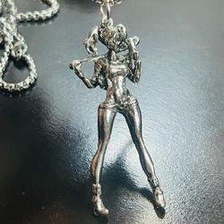 Cartoon Harley pendant necklace long chain