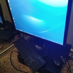 Computer, 2 Monitors, keyboard And Mouse
