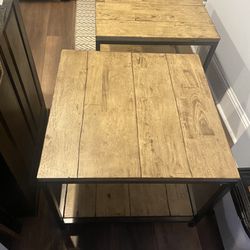 2 Large Wood End Tables