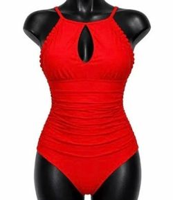 Size 12/Large Ellen Tracy Vibrant Red Swimsuit