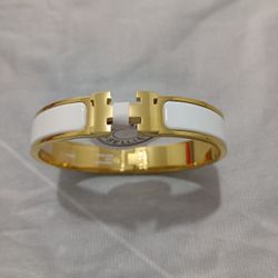 Hermes Paris Le Bracelet Clic White