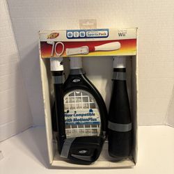 Nerf Sports Pack - Black (Nintendo Wii) Golf -Tennis- Baseball Bundle