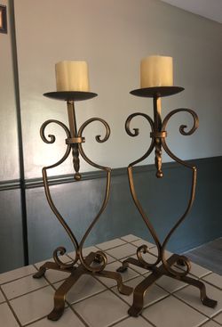 Candle holders. 18 inches. Brass