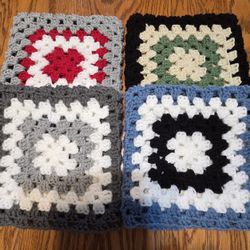 Handmade Crochet  Granny Square Hat 