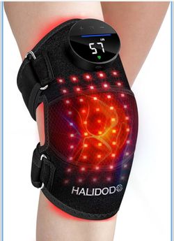 New Red Light Therapy & Vibration Massage Knee Brace - Rechargeable Controller, 660nm&850nm Red Light Therapy Heated Device for Knee/Joint/Elbow/Shoul