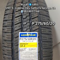 275/60/20 GOOD-YEAR WRANGLER SR-A •Brand new tires / Llantas nuevas ¤ DM 📞 for a Quote. 