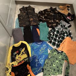Boys Winter Clothing Size Small 6/7 And Shoes 13