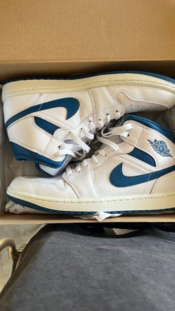 Air Jordan 1 Mid White Teal Sneakers