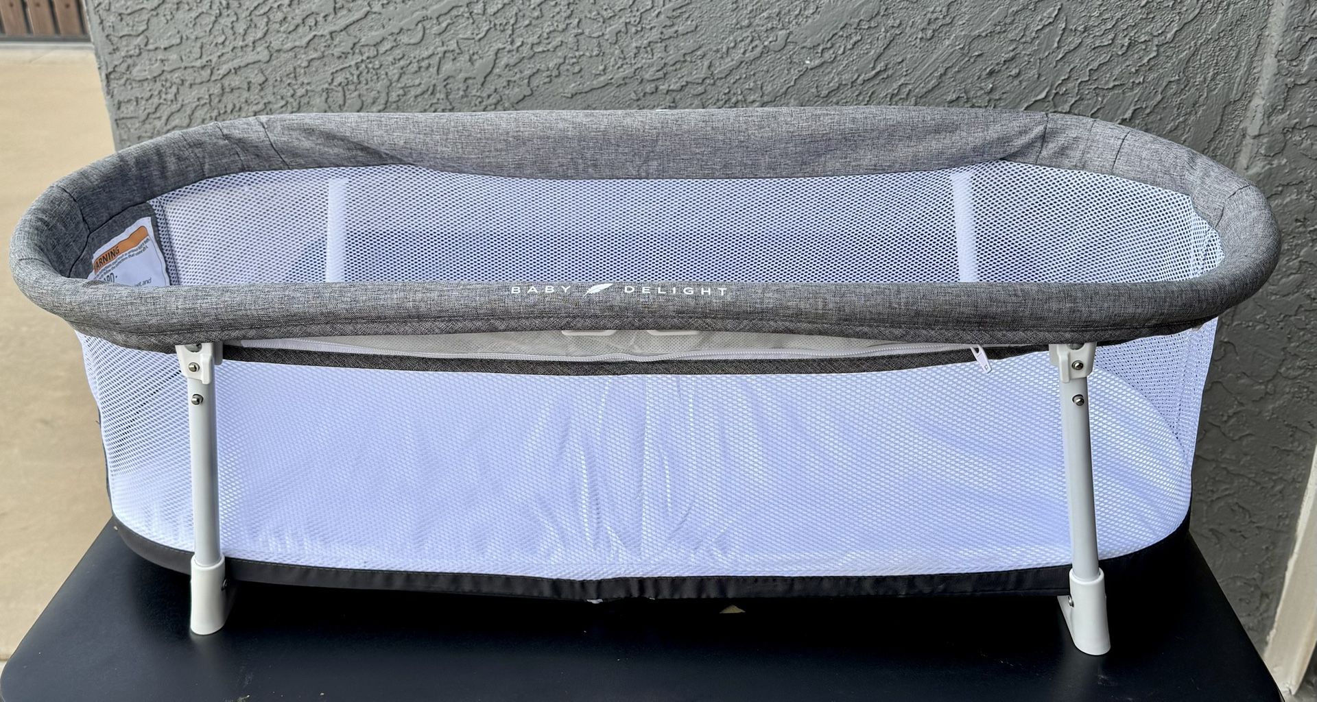 Baby Delight Snuggle Nest Bassinet, Portable Baby Bed, for Infants 0 – 5 Months, Charcoal Tweed