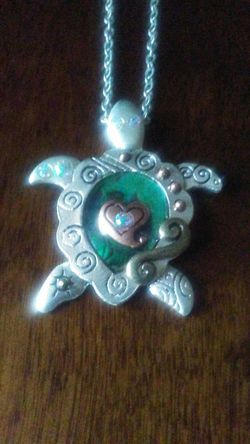SILVER TURTLE ABALONE AND CRYSTAL NECKLACE EARRINGS
