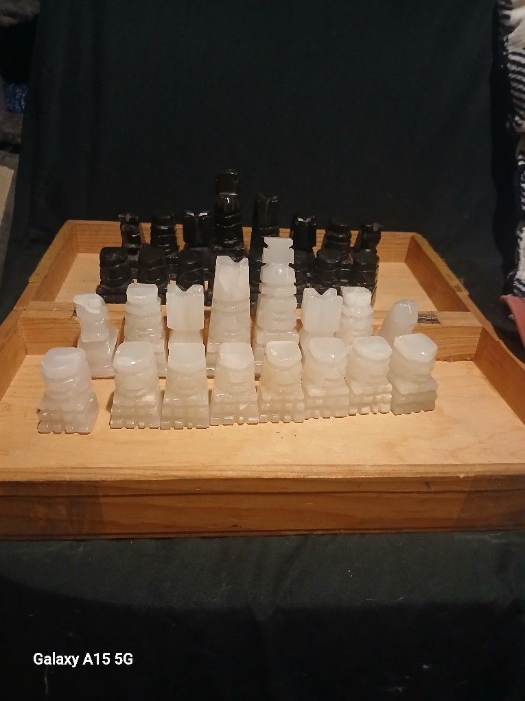 Chess Set With Wooden Board