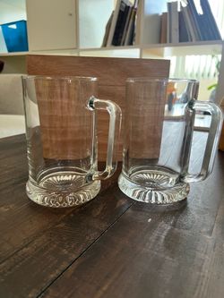 🍺 Set of 2 Heavy Glass Beer Mugs / Tankards — $5