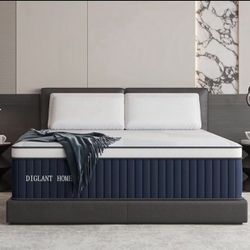 Full Mattress, 14Inch Medium Plush Euro Top Memory Foam Hybrid Mattress, Edge Support & Pressure Relief Individual Pocket Springs Full Size Mattresses
