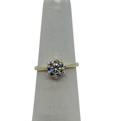14K Yellow Gold Lady's Engagement Ring Moissanite 1.26 ct- 2 Gr- 6 3/4
