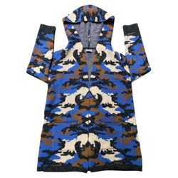 Cozy Cyrus Blue Camo Open Cardigan Size L