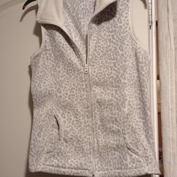 White Cheetah Print Vest - Size M